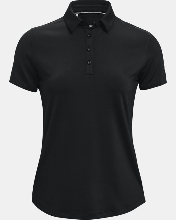 Women's UA Zinger Short Sleeve Polo, Black, pdpMainDesktop image number 4